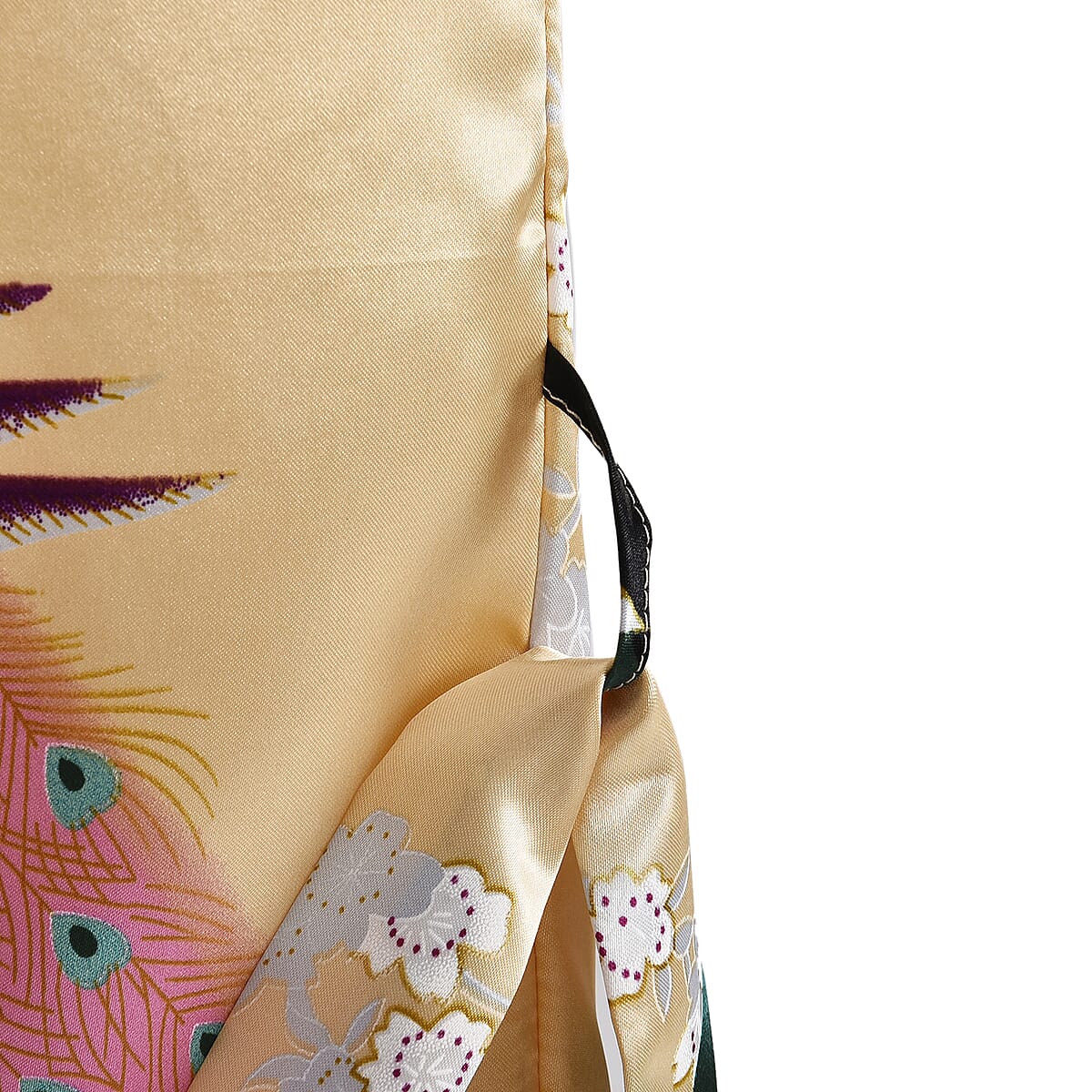 La Marey Yellow Floral Pattern Pajama Robes Kimono - One Size Fits Most image number 2