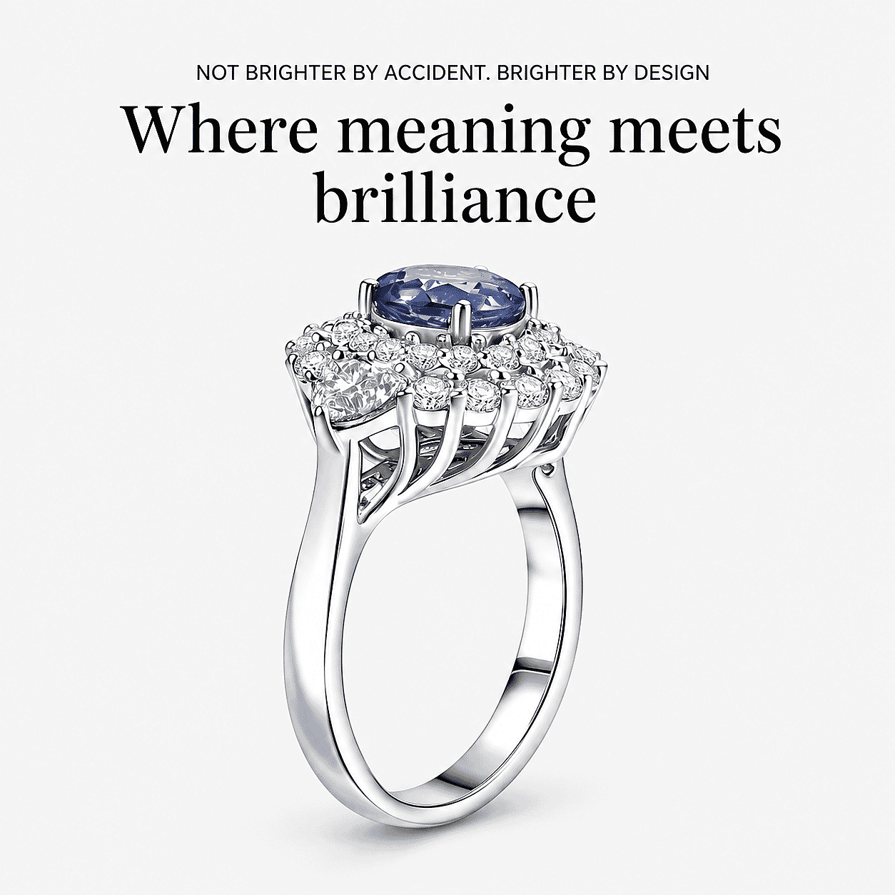 Certified & Appraised D'Joy Tanzanite and Moissanite 2.25 ctw Ring in Rhodium Over Sterling Silver (Size 10.0)