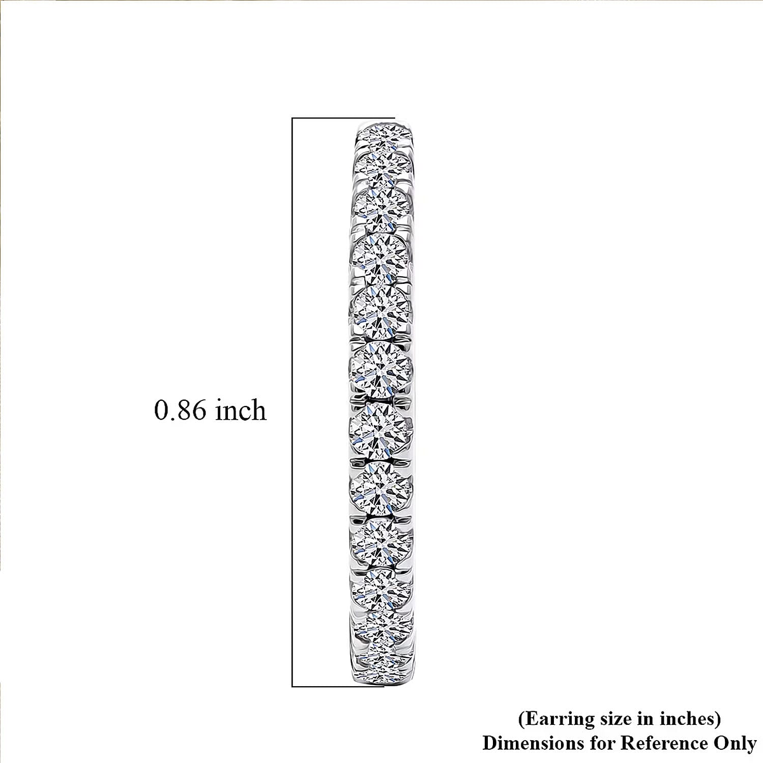 Luxuriant Lab Grown Diamond G-H SI 1.10 ctw Eternity Hoop Earrings in Rhodium Over Sterling Silver