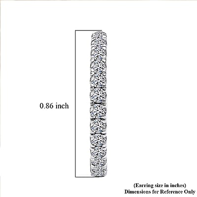 Luxuriant Lab Grown Diamond G-H SI 1.10 ctw Eternity Hoop Earrings in Rhodium Over Sterling Silver