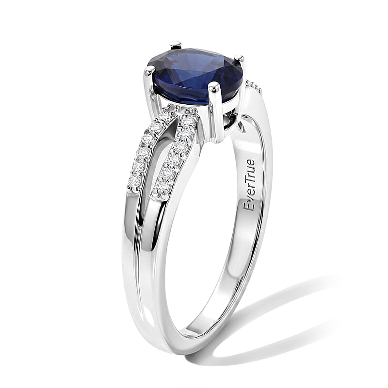 EverTrue Masoala Sapphire (D) and Moissanite 1.40 ctw Ring in Platinum Bond (Size 10.0)