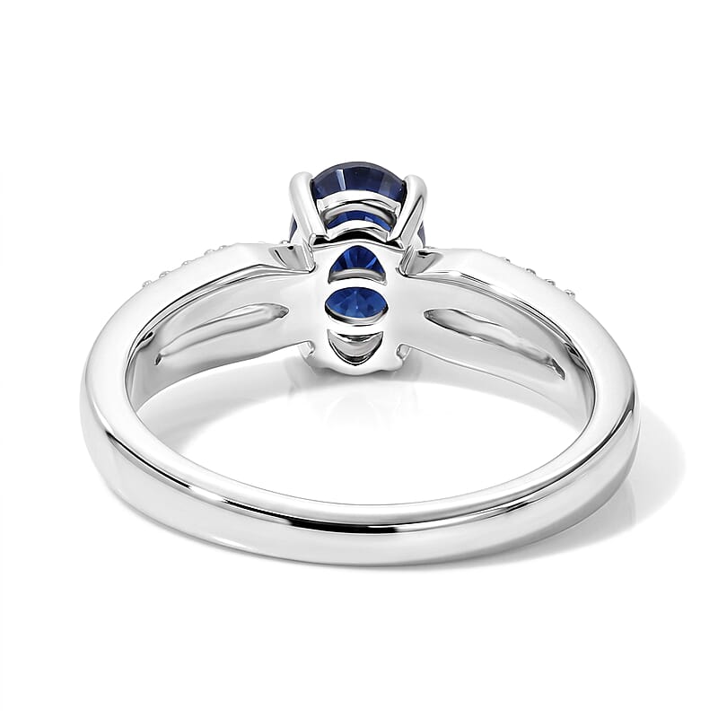 EverTrue Masoala Sapphire (D) and Moissanite 1.40 ctw Ring in Platinum Bond (Size 10.0)