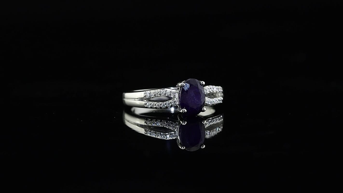 EverTrue Niassa Ruby (FF), Moissanite Ring in Platinum Bond (Size 10.0) 1.20 ctw
