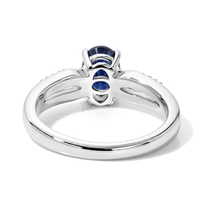 EverTrue Masoala Sapphire (D) and Moissanite 1.40 ctw Ring in Platinum Bond (Size 7.0)
