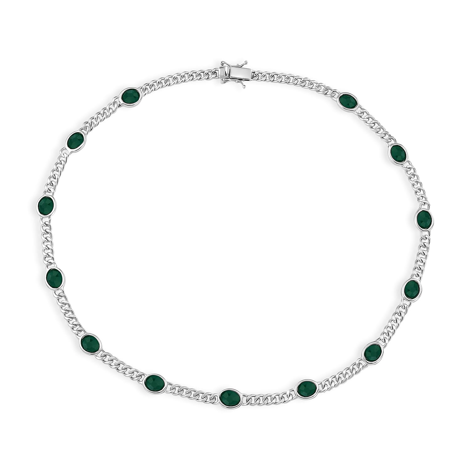EverTrue Verde Onyx 19.30 ctw Enchanted Forest Necklace in Platinum Bond 18 Inches