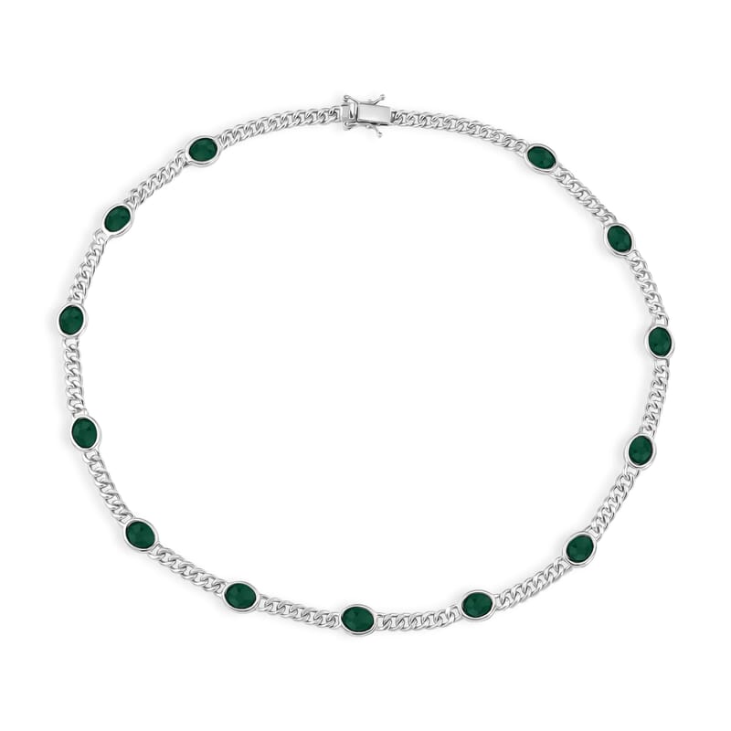 EverTrue Verde Onyx 19.30 ctw Enchanted Forest Necklace in Platinum Bond 18 Inches