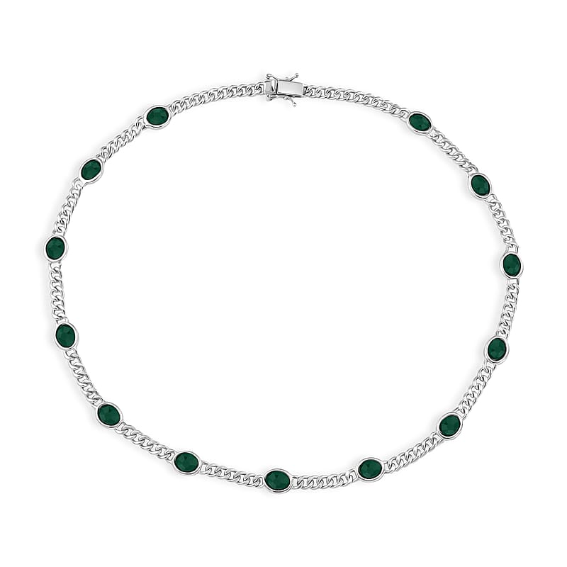 EverTrue Verde Onyx 19.30 ctw Enchanted Forest Necklace in Platinum Bond 18 Inches