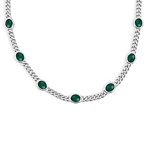 EverTrue Verde Onyx 19.30 ctw Enchanted Forest Necklace in Platinum Bond 18 Inches (Ships in 10-12 Days)