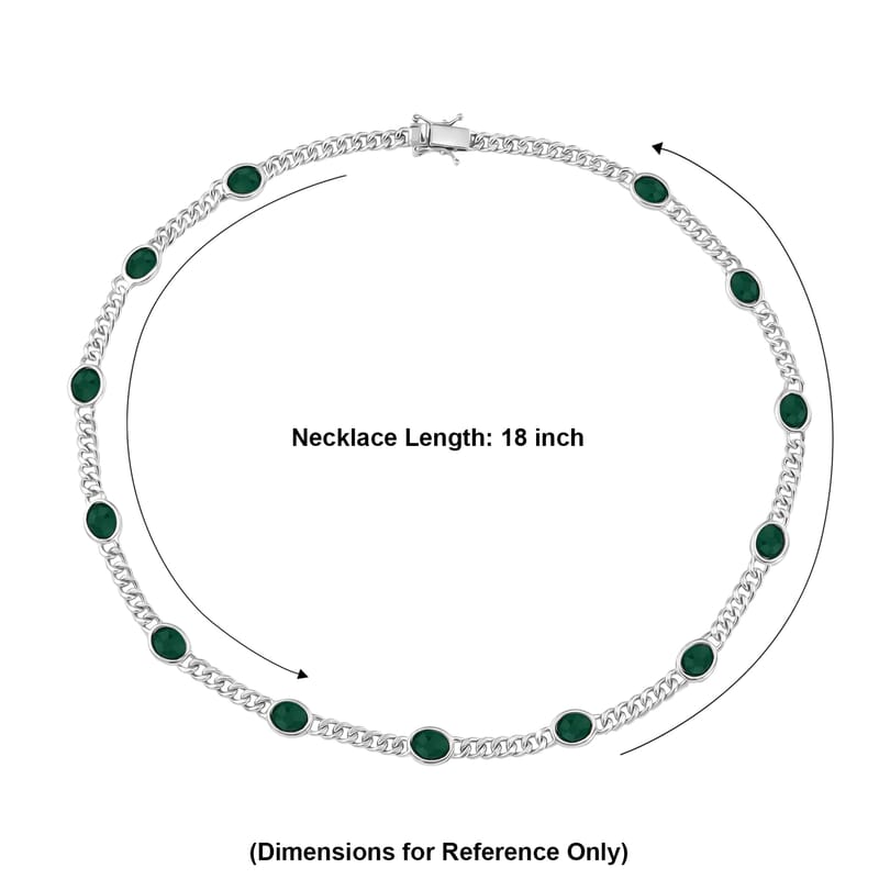 EverTrue Verde Onyx 19.30 ctw Enchanted Forest Necklace in Platinum Bond 18 Inches