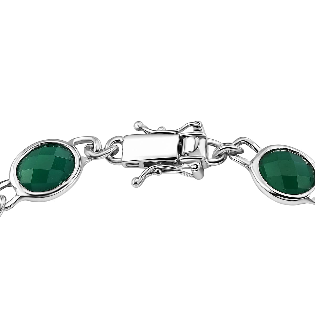 EverTrue Verde Onyx 20.20 ctw Regal Forest Bracelet in Platinum Bond (7.25 In) image number 3