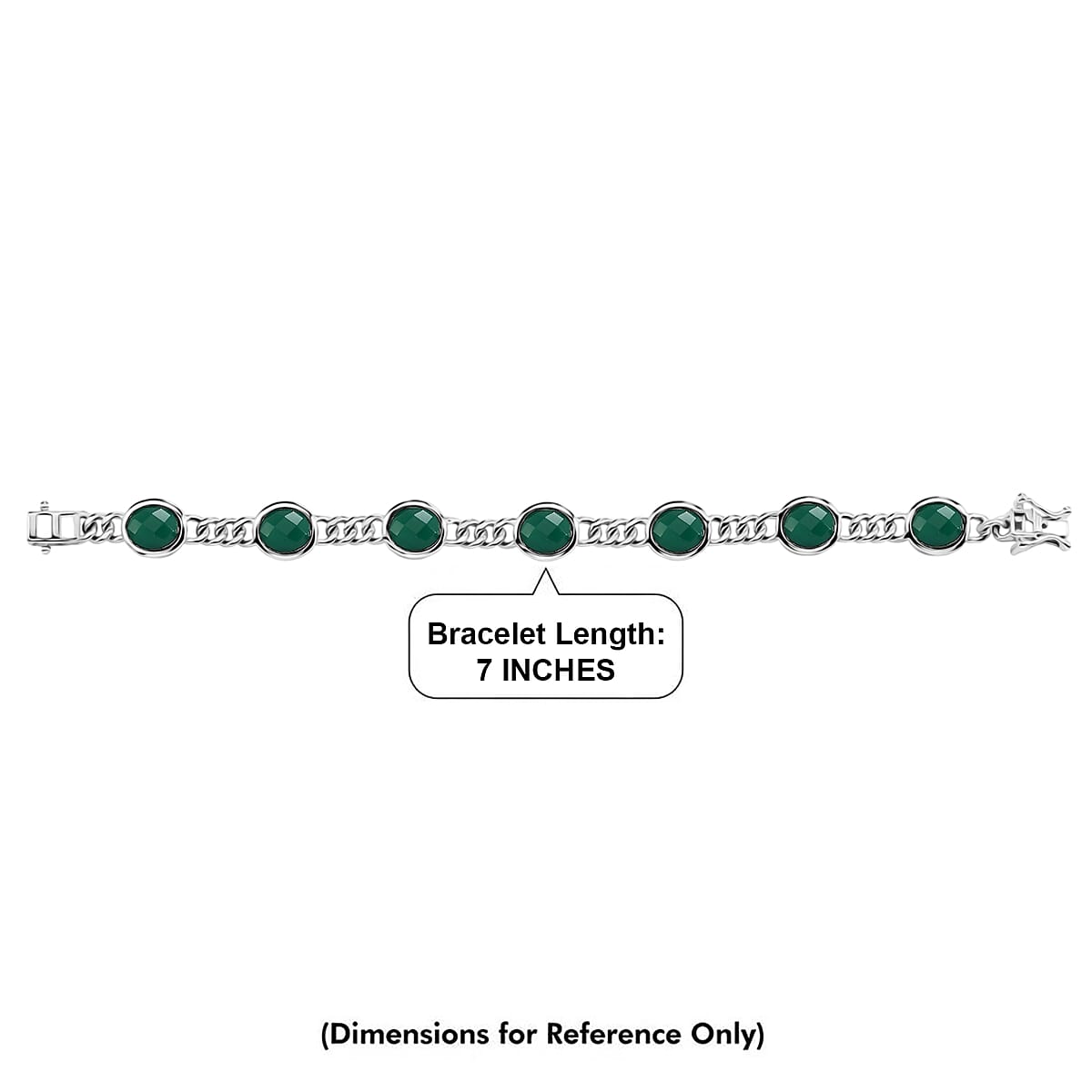 EverTrue Verde Onyx 20.20 ctw Regal Forest Bracelet in Platinum Bond (7.25 In) image number 4