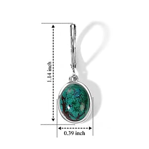 EverTrue Australian Chrysocolla 6.50 ctw Earrings in Platinum Bond