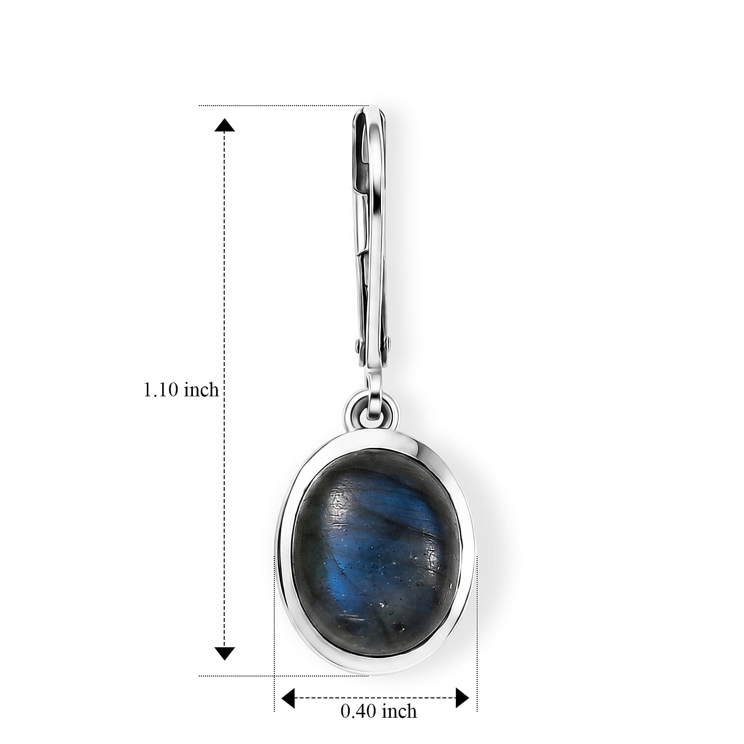 EverTrue Malagasy Labradorite 3.40 ctw Solitaire Earrings in Platinum Bond