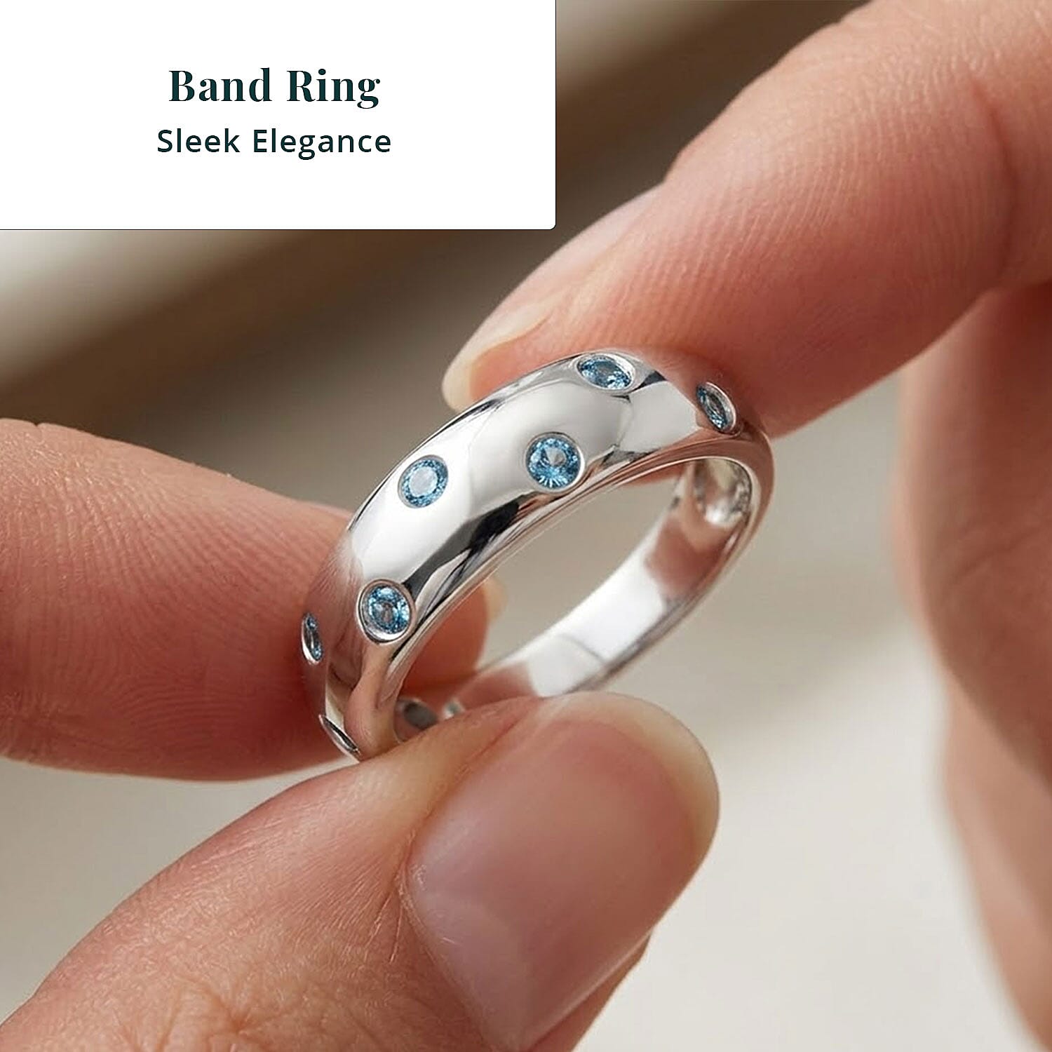 Luxuriant Lab Grown Blue Diamond SI 0.20 ctw Band Ring in Rhodium Over Sterling Silver (Size 6.0)