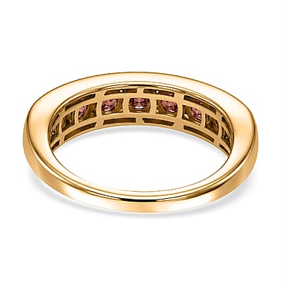 D'Joy AAA Red Zircon 1.85 ctw Regal Ruby Band Ring in 18K Vermeil Yellow Gold Over Sterling Silver (Size 5.0)