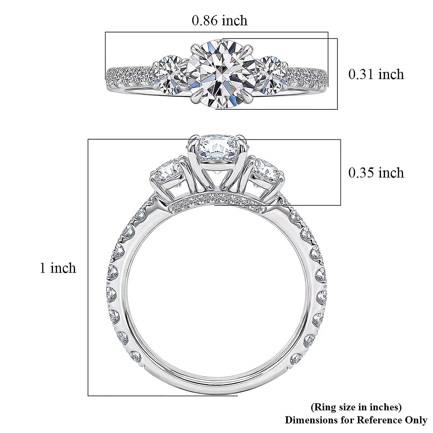 Lab Grown Diamond VS 2.00 ctw Ring in 14K White Gold (Size  6.0)