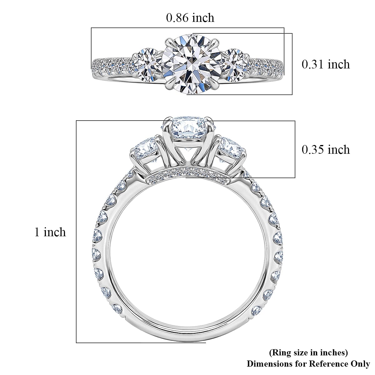Lab Grown Diamond VS 2.00 ctw Ring in 14K White Gold (Size 7.0) image number 4
