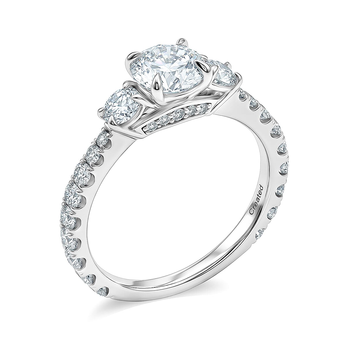 Lab Grown Diamond VS 2.00 ctw Ring in 14K White Gold (Size 9.0) image number 3