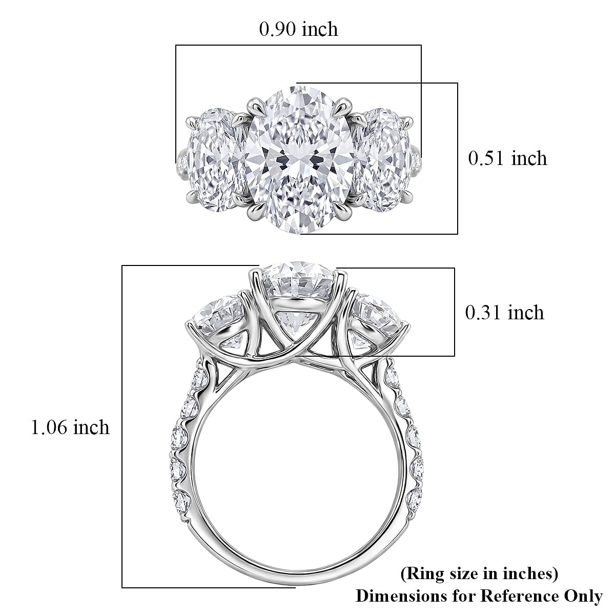Lab Grown Diamond VS 7.75 ctw Ring in 14K White Gold (Size 6.0) 4.15 Grams