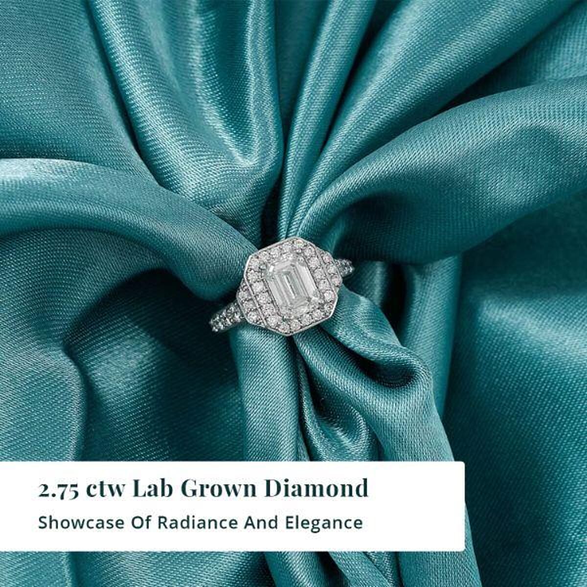 Lab Grown Diamond VS 2.75 ctw Ring in 14K White Gold (Size  7.0)  5.55 Grams image number 2