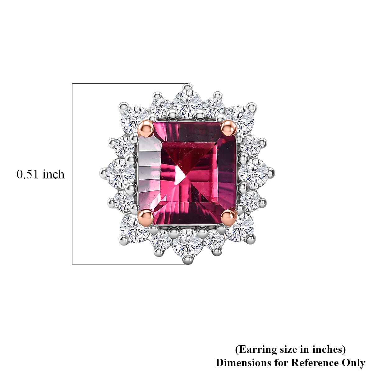 Certified and Appraised D'Joy Tanzanian Mahenge Garnet and Moissanite 2.85 ctw Earrings in 18K Vermeil Rose Gold Over Sterling Silver