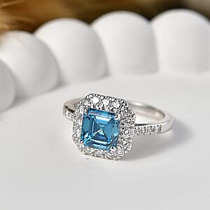 SGL Certified 10K White Gold Luxuriant Lab Grown BlueDiamond (IR), Lab Grown Diamond (VS) Ring (Size 10.0) 2.50 ctw