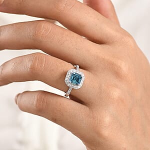 SGL Certified 10K White Gold Luxuriant Lab Grown BlueDiamond (IR), Lab Grown Diamond (VS) Ring (Size 10.0) 2.50 ctw
