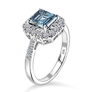 SGL Certified 10K White Gold Luxuriant Lab Grown BlueDiamond (IR), Lab Grown Diamond (VS) Ring (Size 10.0) 2.50 ctw