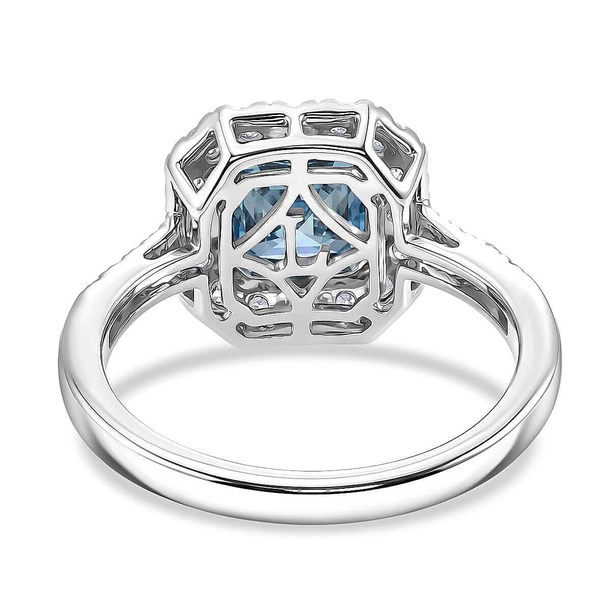 SGL Certified 10K White Gold Luxuriant Lab Grown BlueDiamond (IR), Lab Grown Diamond (VS) Ring (Size 10.0) 2.50 ctw image number 4
