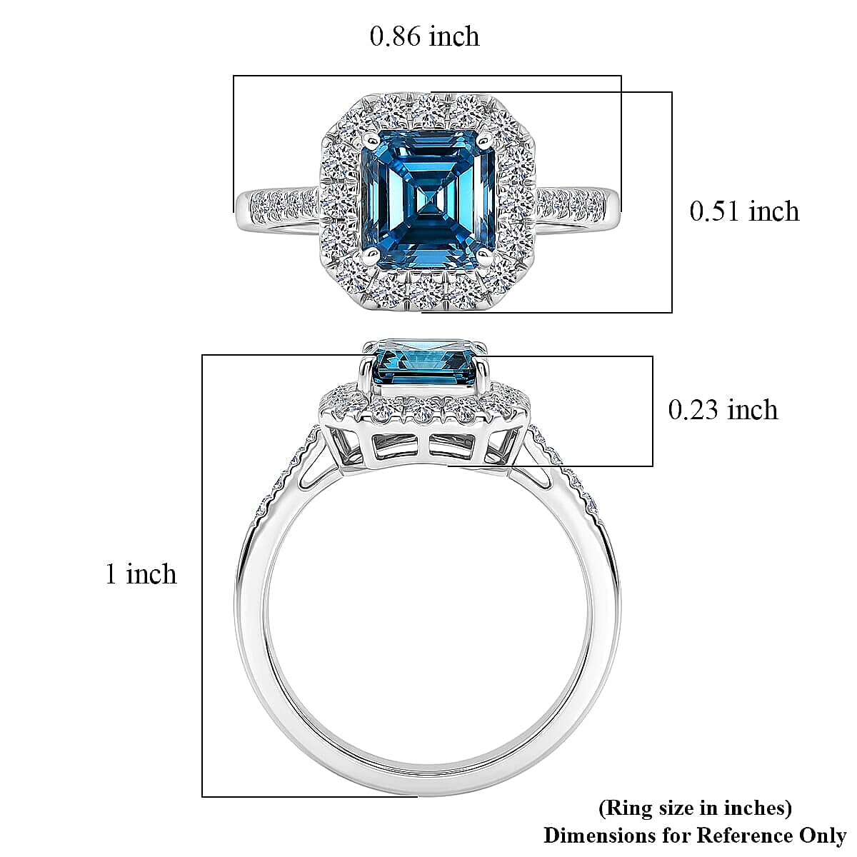 SGL Certified 10K White Gold Luxuriant Lab Grown BlueDiamond (IR), Lab Grown Diamond (VS) Ring (Size 10.0) 2.50 ctw image number 5