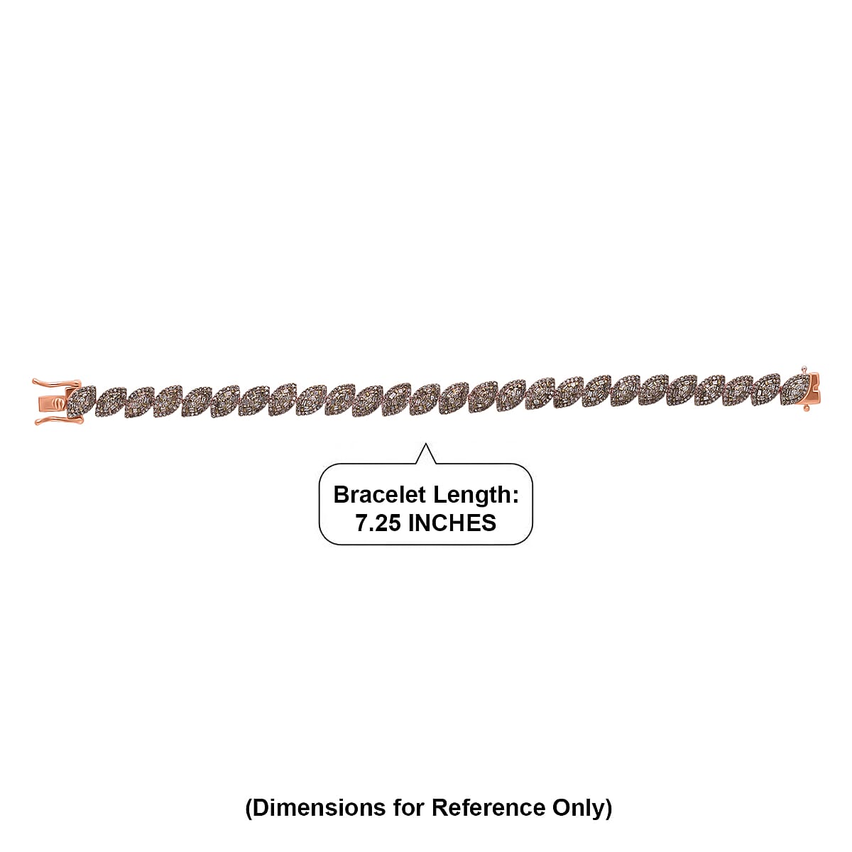 D'Joy Natural Champagne Diamond 3.50 ctw Flowing Vine Bracelet in Rhodium Over Sterling Silver (7.25 In) image number 4