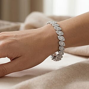 D'Joy Diamond 3.50 ctw Flowing Vine Bracelet in Rhodium Over Sterling Silver (7.25 In)