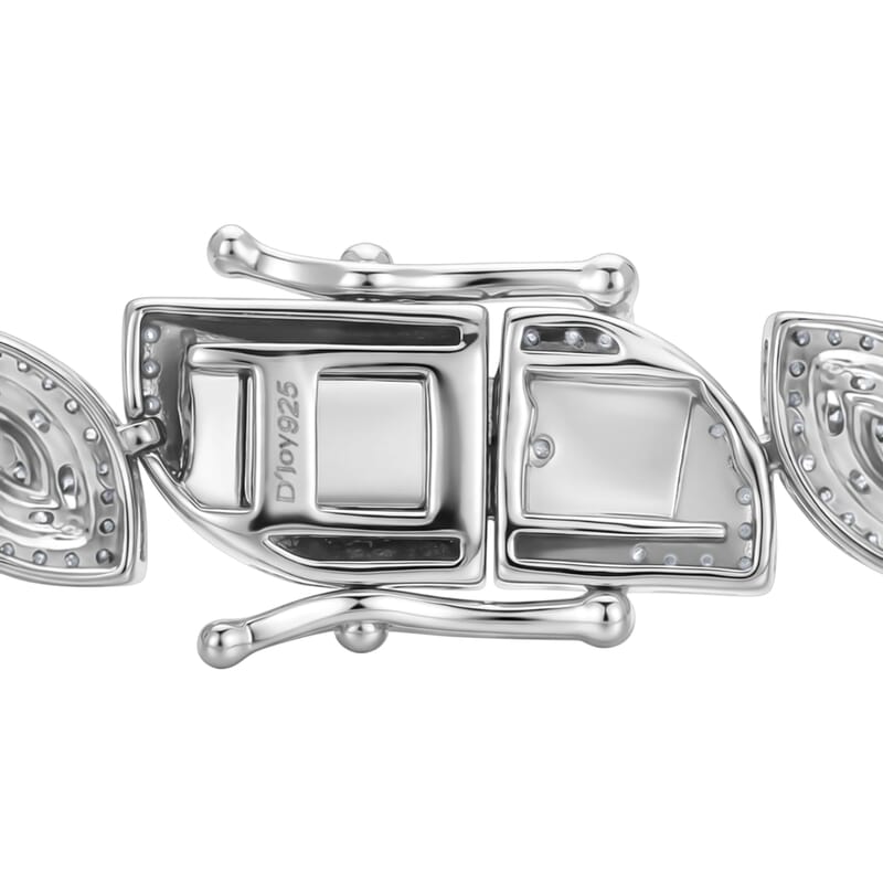 D'Joy Diamond 3.50 ctw Flowing Vine Bracelet in Rhodium Over Sterling Silver (7.25 In)