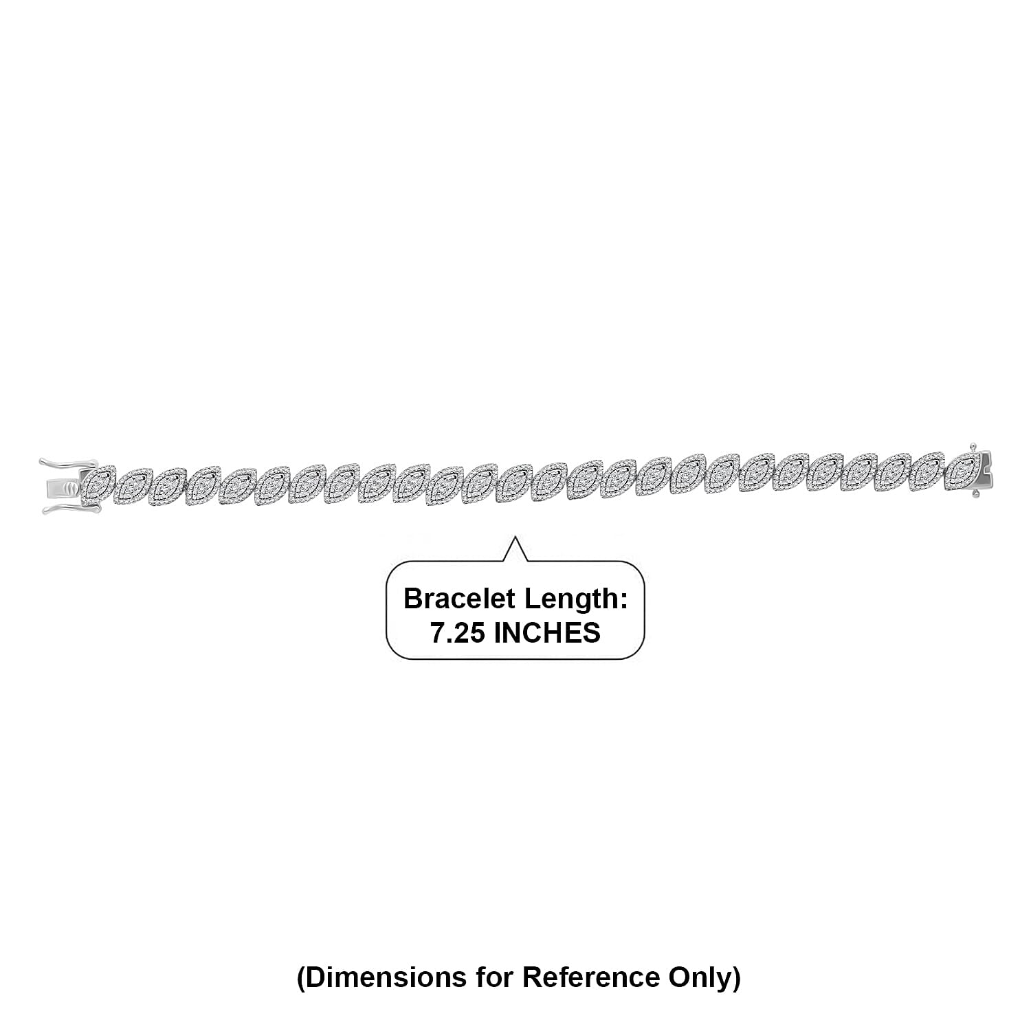 D'Joy Diamond 3.50 ctw Flowing Vine Bracelet in Rhodium Over Sterling Silver (7.25 In)