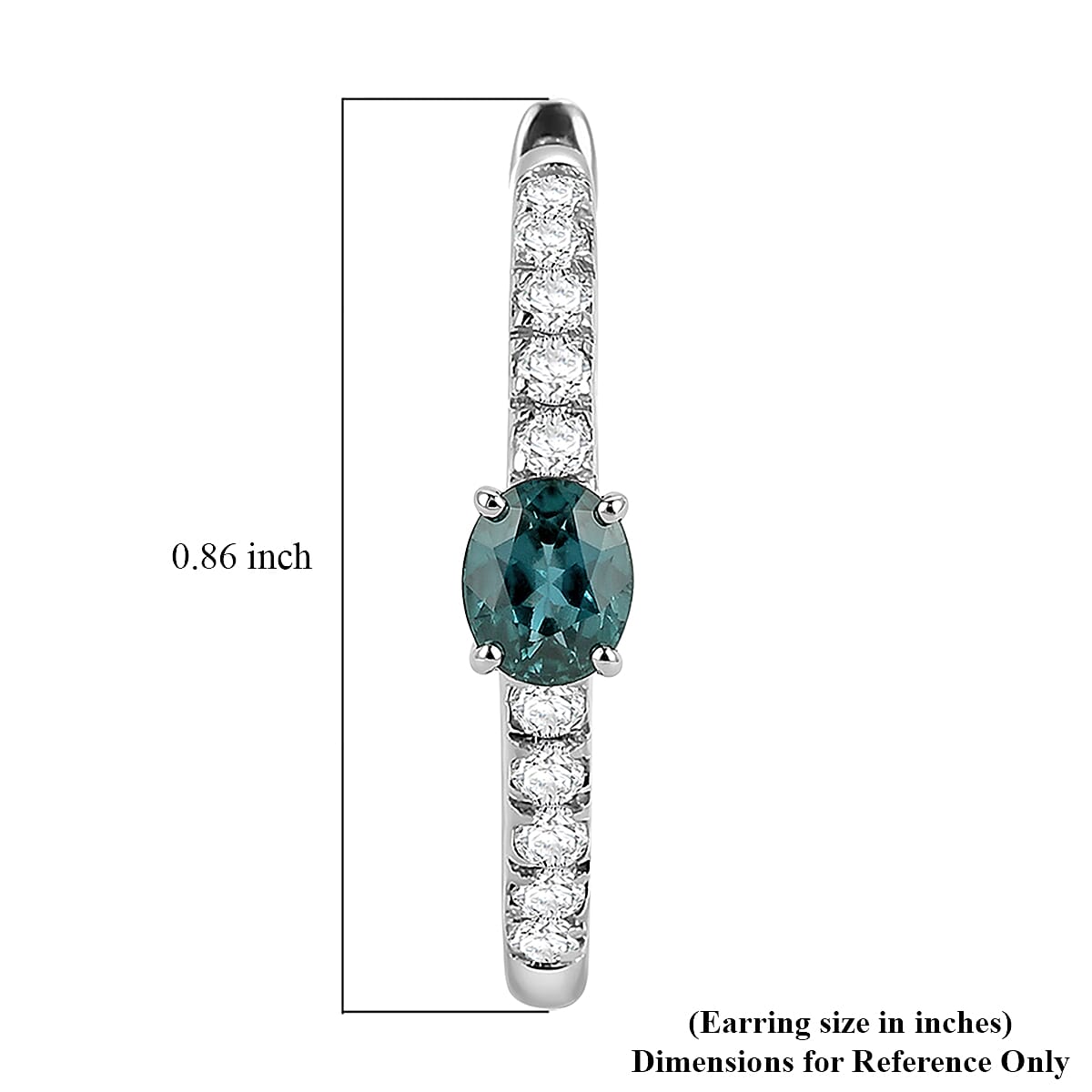 D'Joy Montana Sapphire and Moissanite 1.60 ctw City Lights Hoop Earrings in Rhodium Over Sterling Silver (Del. in 8-10 Days) image number 4