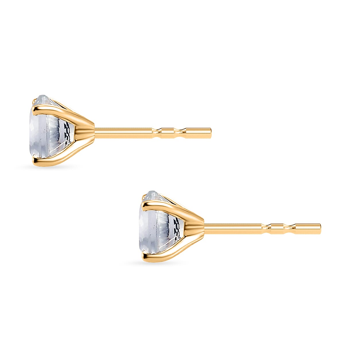 161 Facets Portuguese White Topaz 2.30 ctw Classic White Elegance Stud Earrings in 10K Yellow Gold (Del. in 10-12 Days) image number 3
