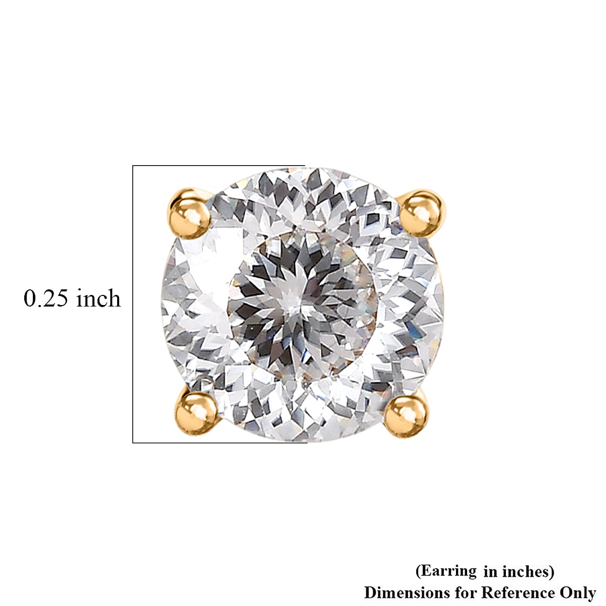 161 Facets Portuguese White Topaz 2.30 ctw Classic White Elegance Stud Earrings in 10K Yellow Gold (Del. in 10-12 Days) image number 4
