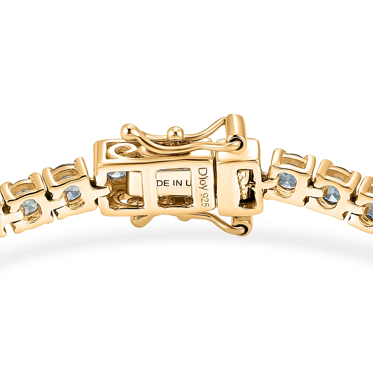 D'Joy Montana Sapphire Graduated Tennis Bracelet in 18K Vermeil YG Over Sterling Silver (7.25 In) 12.10 ctw image number 3