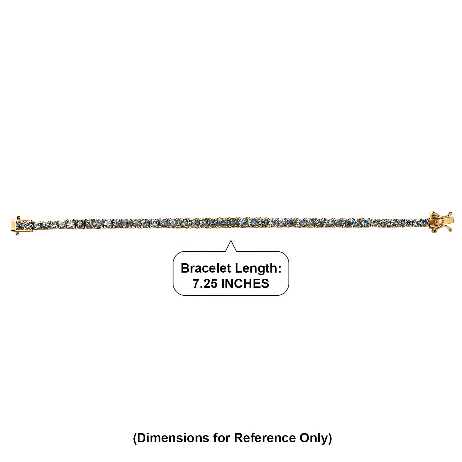 D'Joy Montana Sapphire 12.10 ctw Graduated Tennis Bracelet in 18K Vermeil Yellow Gold Over Sterling Silver (7.25 In)