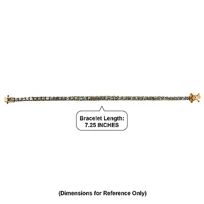 D'Joy Montana Sapphire 12.10 ctw Graduated Tennis Bracelet in 18K Vermeil Yellow Gold Over Sterling Silver (7.25 In)