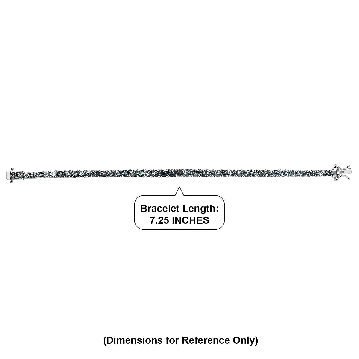 D'Joy Montana Sapphire 12.10 ctw Graduated Tennis Bracelet in Rhodium Over Sterling Silver (7.25 In) image number 4