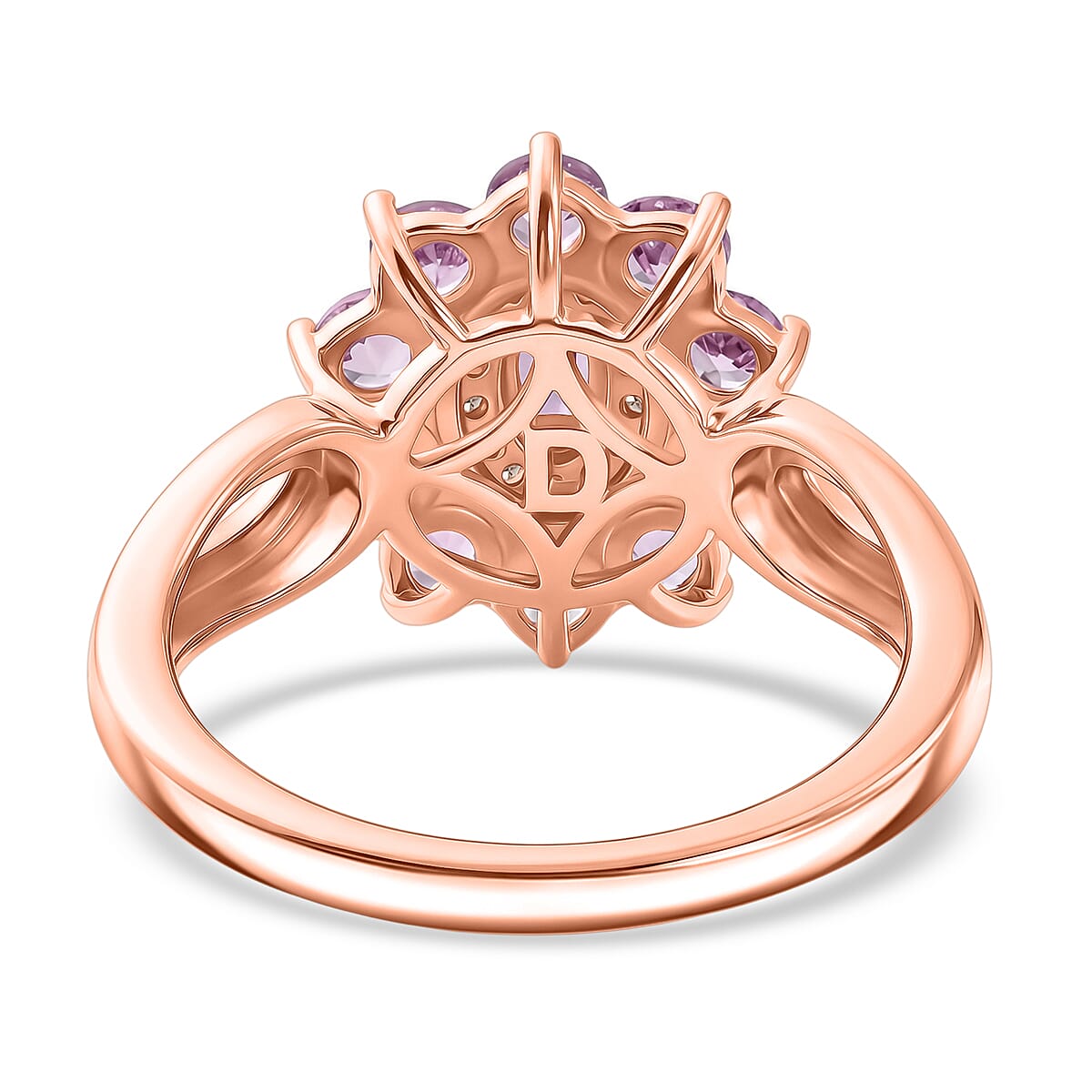 D'Joy Narsipatnam Purple Spinel and Moissanite 1.50 ctw Violet Aura Ring in 18K Vermeil Rose Gold Over Sterling Silver (Size 10.0)