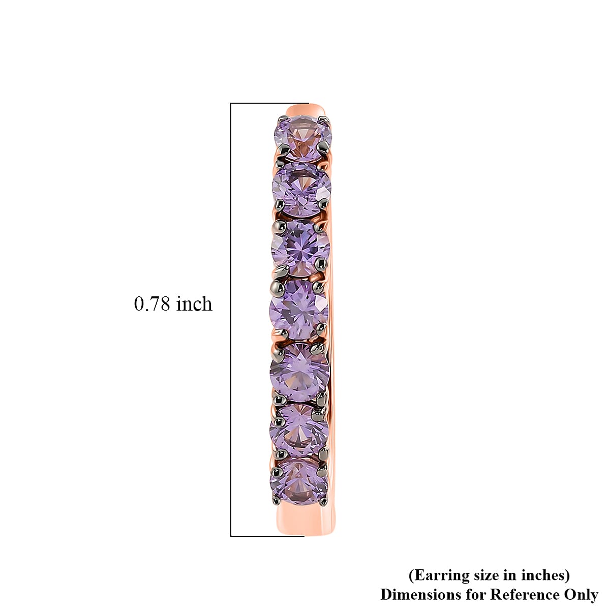 D'Joy Narsipatnam Purple Spinel 1.10 ctw Classic Inside-out Hoop Earrings in 18K Vermeil Rose Gold Over Sterling Silver image number 4