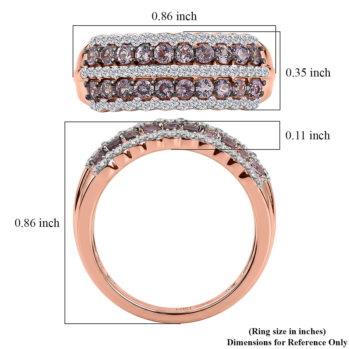 D'Joy Narsipatnam Purple Spinel, Moissanite Ring in 18K Vermeil RG Over Sterling Silver (Size 10.0) 1.20 ctw image number 5