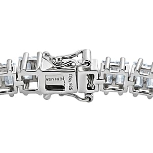 D'Joy Moissanite 14.30 ctw Men's Bracelet in Rhodium Over Sterling Silver (7.50 In)