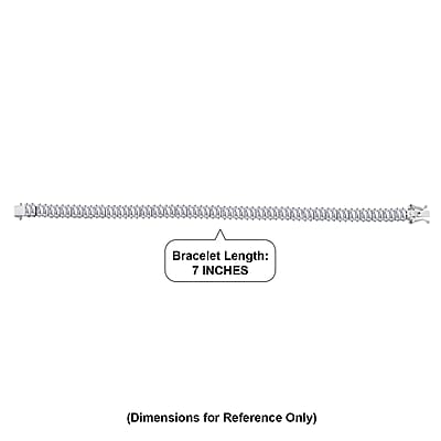 D'Joy Moissanite 14.30 ctw Men's Bracelet in Rhodium Over Sterling Silver (7.50 In)