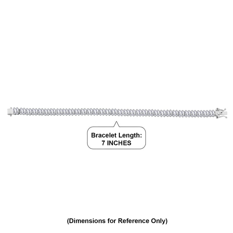 D'Joy Moissanite 14.30 ctw Men's Bracelet in Rhodium Over Sterling Silver (7.50 In)