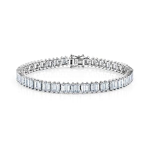 D'Joy Moissanite 16.25 ctw Men's Bracelet in Rhodium Over Sterling Silver (8.00 In)