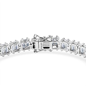 D'Joy Moissanite 16.25 ctw Men's Bracelet in Rhodium Over Sterling Silver (8.00 In)