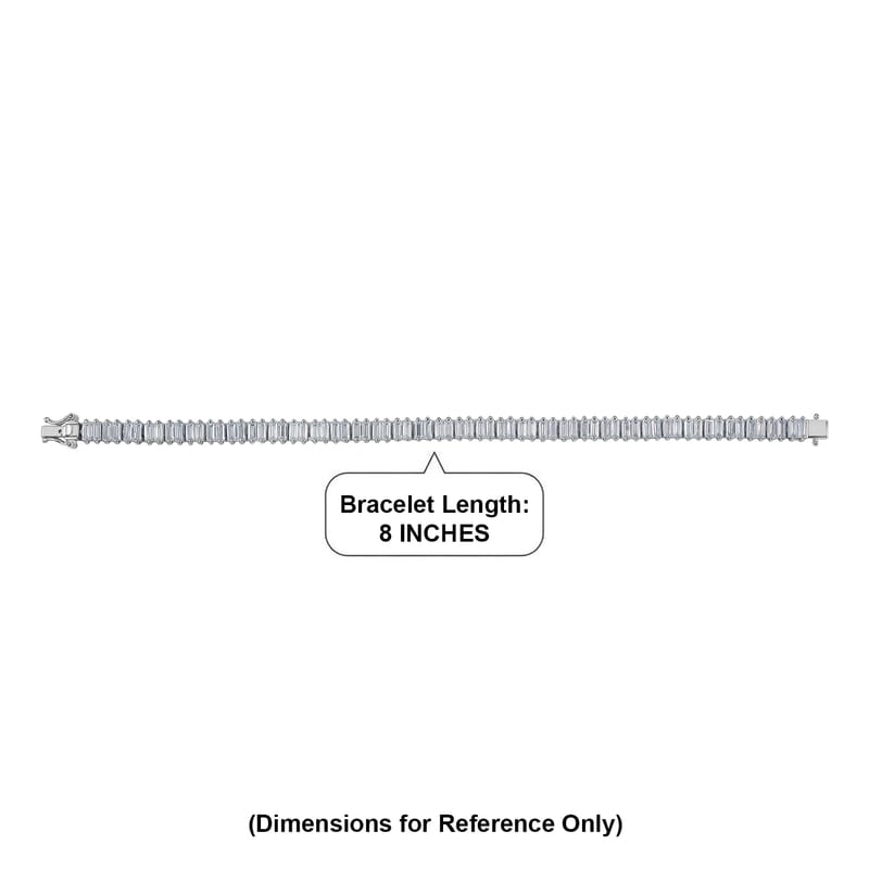 D'Joy Moissanite 16.25 ctw Men's Bracelet in Rhodium Over Sterling Silver (8.00 In)